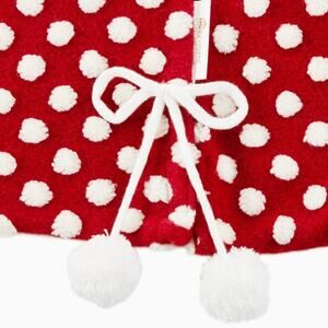 HGTV Home Collection 54" Red Tree Skirt with White Poms